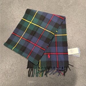 Polo Ralph Lauren Wool Tartan Scarf Made in Italy NWT